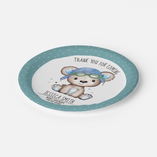 Pilotin für Wasserfarbe Teddy Bear Pappteller (Schrägansicht)