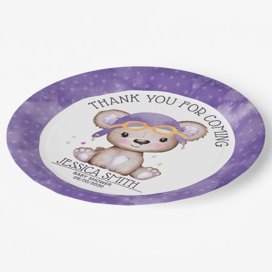 Pilotin für Wasserfarben Teddy Bear Pappteller (Schrägansicht)