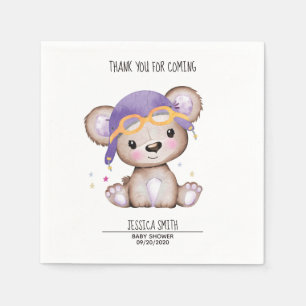 Pilotin für Wasserfarben Teddy Bear Serviette