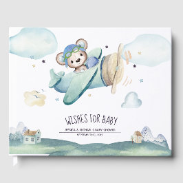 Pilotin für Wasserfarbenflugzeuge Teddy Bear Gästebuch