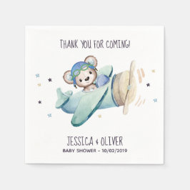 Pilotin für Wasserfarbenflugzeuge Teddy Bear Serviette