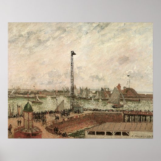 Pilotin Jetty, Le Havre, Misty von Camille Pissarr Poster (Vorne)