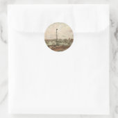 Pilotin Jetty, Le Havre, Misty von Camille Pissarr Runder Aufkleber (Tasche)