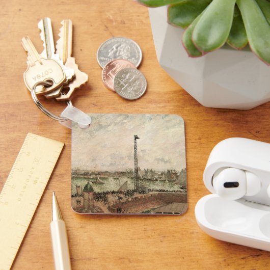 Pilotin Jetty, Le Havre, Misty von Camille Pissarr Schlüsselanhänger (Schreibtisch)