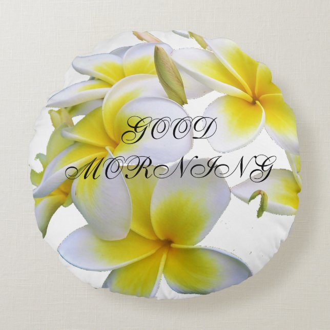 Pilotin mit Blume Rundes Kissen (Vorderseite)