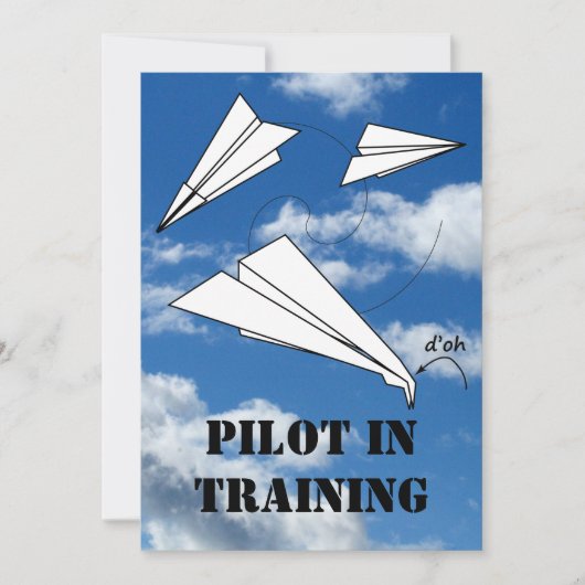 Pilotin mit Flugpapier Einladung (Vorderseite)