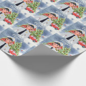 Pilotin mit Weihnachtsgeschenk Geschenkpapier (Ecke)