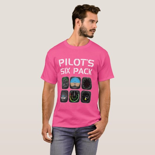 Pilotin Pilotin mit Sixpack Funny Pilotin T-Shirt (Vorne ganz)