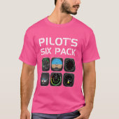 Pilotin Pilotin mit Sixpack Funny Pilotin T-Shirt (Vorderseite)