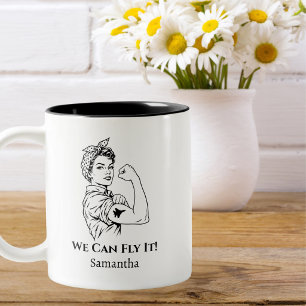 Pilotin Wir Können Es Fliegen Frauen in der Luftfa Zweifarbige Tasse
