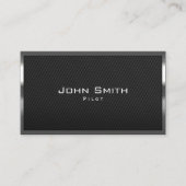 Pilotleiter Carbon Fibre Moderne Metallrahmen Visitenkarte (Vorderseite)