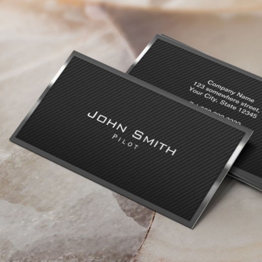 Pilotleiter Carbon Fibre Moderne Metallrahmen Visitenkarte