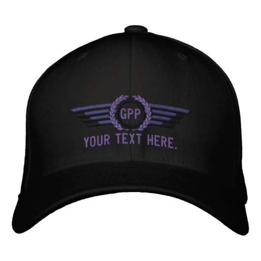 Pilotlöcher für personalisierte Monogramm-Fluglaut Bestickte Kappe (Vorderseite)