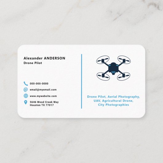 Pilotprogramm "Blauer Himmel" für Drohne Visitenkarte (Rückseite)