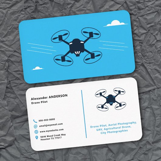 Pilotprogramm "Blauer Himmel" für Drohne Visitenkarte