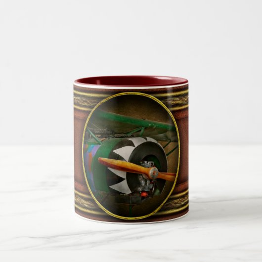 Pilotprogramm - Flugzeug - Deutsche WW1-Kämpfer - Zweifarbige Tasse (Mittel)