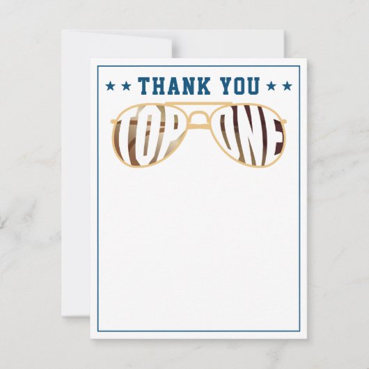 Pilotprogramm für blaue und weiße TopOne-Kämpfer Dankeskarte (Vorderseite)