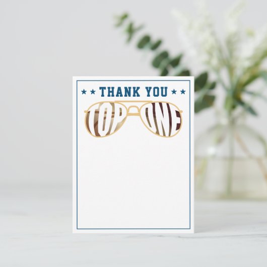 Pilotprogramm für blaue und weiße TopOne-Kämpfer Dankeskarte (Stehend Vorderseite)