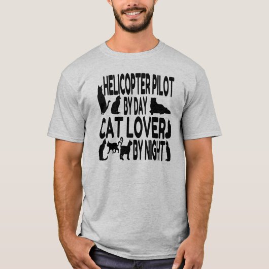 Pilotprogramm für Cat Lover-Hubschrauber T-Shirt (Vorderseite)
