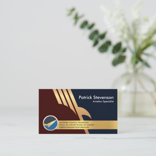 Pilotprogramm für Creative Gold Eagle Falcon Wings Visitenkarte (Stehend Vorderseite)