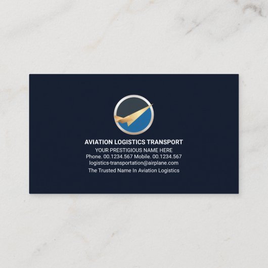 Pilotprogramm für Creative Gold Eagle Falcon Wings Visitenkarte (Rückseite)