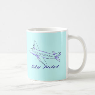 Pilotprogramm für den blauen Flugflieger Kaffeetasse