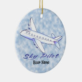 Pilotprogramm für den blauen Flugflieger Keramik Ornament (Rechts)