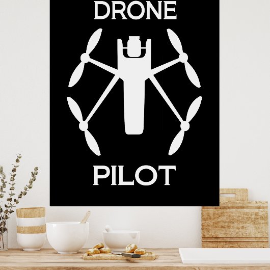 Pilotprogramm für Drohne in Klassen Poster (Küche)