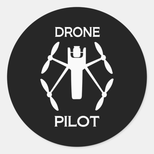 Pilotprogramm für Drohne in Klassen Runder Aufkleber (Vorderseite)