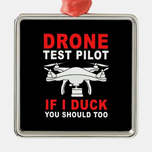 Pilotprogramm für Drohnenprüfungen Ornament Aus Metall (Vorne)