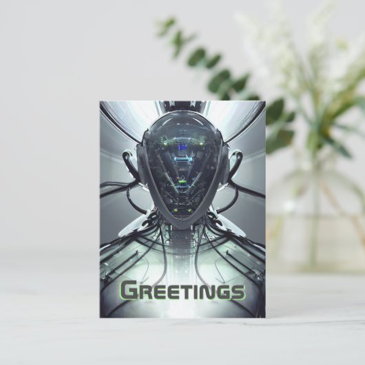 Pilotprogramm für Droid-Fighter-Kämpfer im virtuel Postkarte (Stehend Vorderseite)