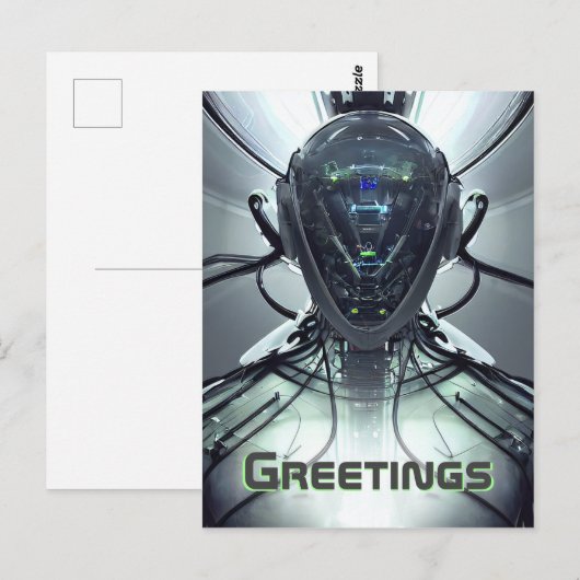 Pilotprogramm für Droid-Fighter-Kämpfer im virtuel Postkarte (Vorne/Hinten)