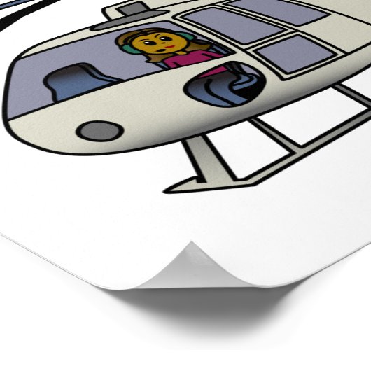 Pilotprogramm für Dunkelhubschrauber Poster (Ecke)