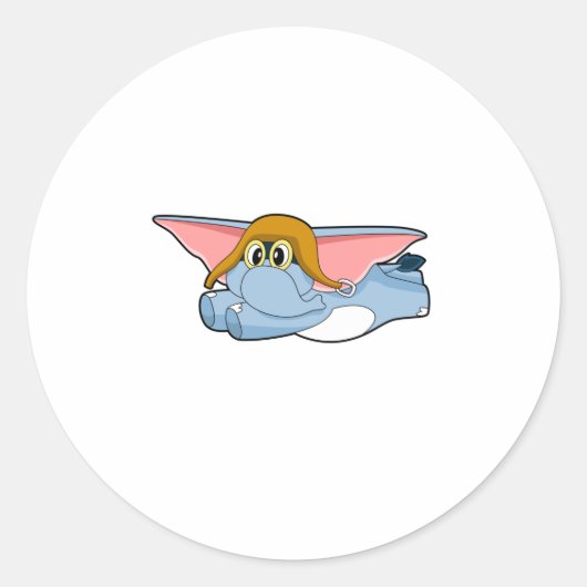 Pilotprogramm für Elefanten Runder Aufkleber (Vorderseite)