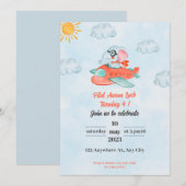 Pilotprogramm für Elephant Birthday Einladung (Vorne/Hinten)