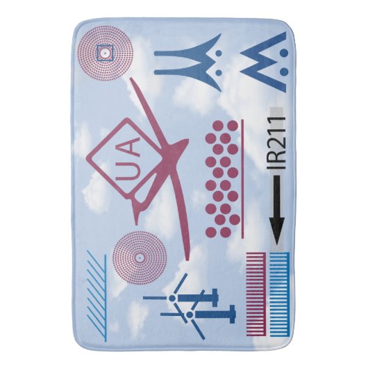 Pilotprogramm für Flugsymbolen Badematte (Vorderseite Vertikal)