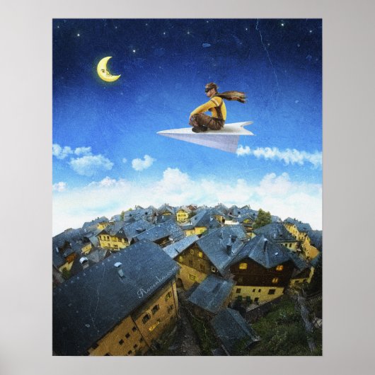 Pilotprogramm für Flugzeug auf Papier - Plakat (Vorne)