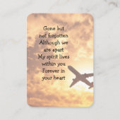 Pilotprogramm für Foto-Sake-Flugzeuge Visitenkarte (Vorderseite)