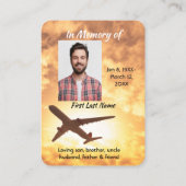 Pilotprogramm für Foto-Sake-Flugzeuge Visitenkarte (Rückseite)