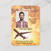 Pilotprogramm für Foto-Sake-Flugzeuge Visitenkarte (Rückseite)