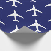 Pilotprogramm für Funky White Flugzeug Blue Backgr Geschenkpapier (Ecke)