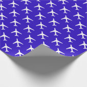 Pilotprogramm für Funky White Flugzeug Blue Backgr Geschenkpapier (Ecke)