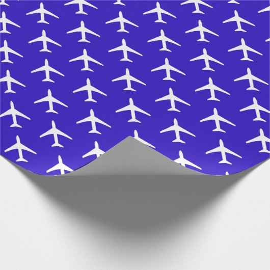 Pilotprogramm für Funky White Flugzeug Blue Backgr Geschenkpapier (Ecke)