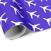 Pilotprogramm für Funky White Flugzeug Blue Backgr Geschenkpapier (Rolleneckpunkt)