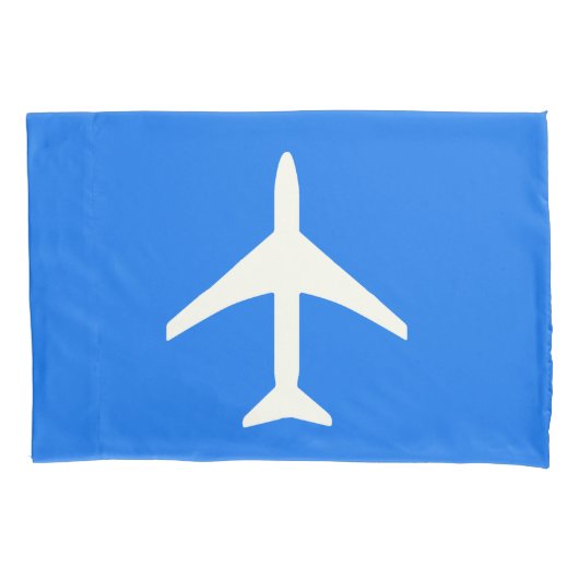 Pilotprogramm für Funky White Flugzeug Blue Backgr Kissenbezug (Vorderseite)