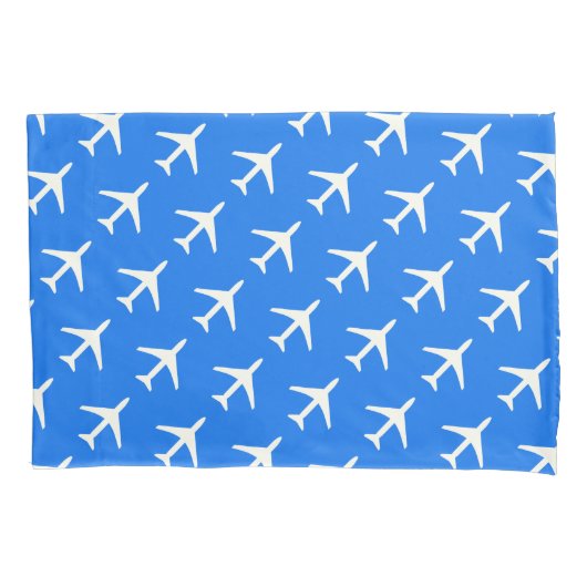 Pilotprogramm für Funky White Flugzeug Blue Backgr Kissenbezug (Vorderseite)