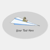 Pilotprogramm für Funny Paper Ovaler Aufkleber (Vorderseite)