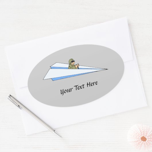 Pilotprogramm für Funny Paper Ovaler Aufkleber (Umschlag)