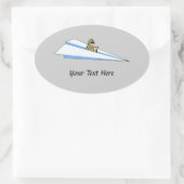 Pilotprogramm für Funny Paper Ovaler Aufkleber (Tasche)