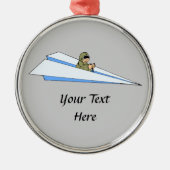 Pilotprogramm für Funny Paper Silbernes Ornament (Vorne)